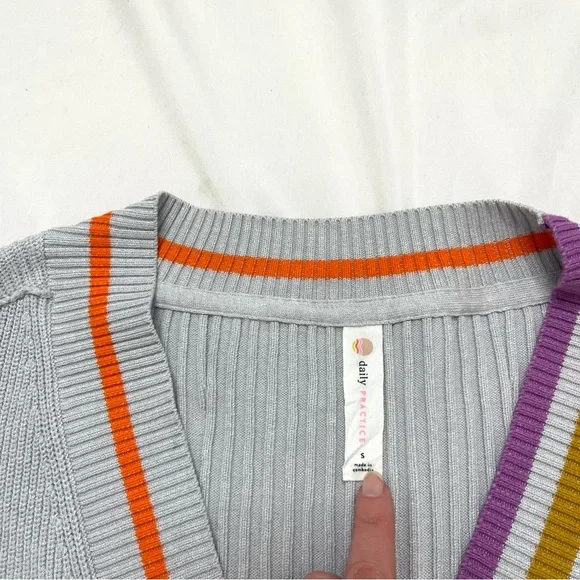 Anthropologie Daily Practice Stripe Sleeve Knit Ribbed Sweater Dress Size Small - Picture 5 of 7